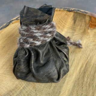 Viking Coin Purse - Camo Sheepskin Leather Handmade Nordic Style - Copia Cove