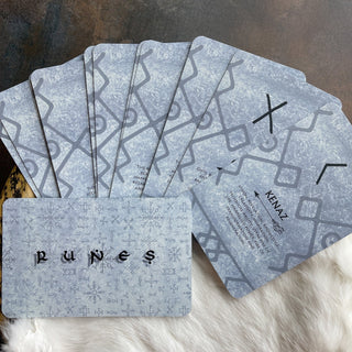 Viking Elder Futhark Runes Card Deck 24 Card Runes Oracle White Runes Oracle - Norse Cards - Copia Cove