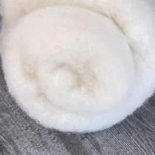 White Batt Montana Icelandic Lamb Wool Batting Natural White 8oz - Copia Cove Icelandic Sheep & Wool